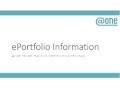 Online Teaching Certification EPORTFOLIO INFO SESSION